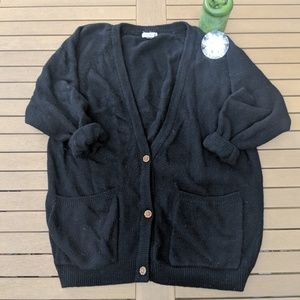 VINTAGE Oversized Black Cardigan